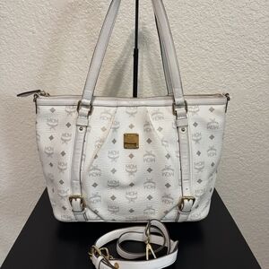 MCM White Tote Bag